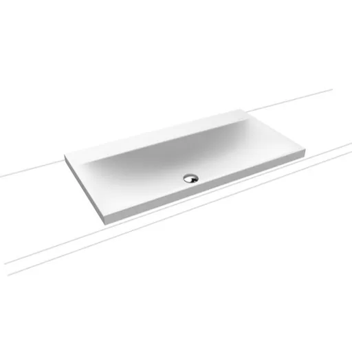Kaldewei Silenio umývadlo na dosku 3041 90x46 cm alpská biela bez otvoru pre batériu, bez prepadu 904006313001