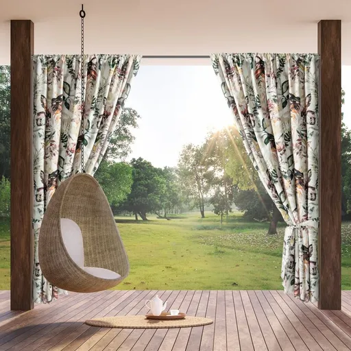 ArtFir Záves na terasu GARDEN 2 P | biela/sivá 155 x 200 cm