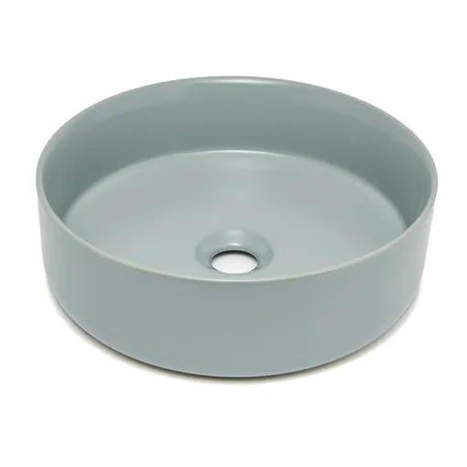 Umývadlo na dosku SAT Mood 36x36 cm šedá matná bez otvoru pre batériu, bez prepadu SATM3636LGRM