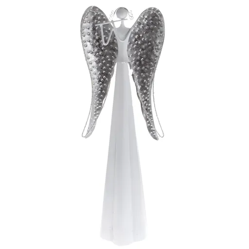 Kovový anjel so svietiacimi krídlami, 64 cm, LED svetlo