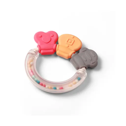 BABYONO Hrkálka s hryzačkou 3m+ Shapes