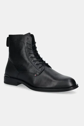 Kožené topánky Tommy Hilfiger CORPORATE HILFIGER LTH ZIP BOOT