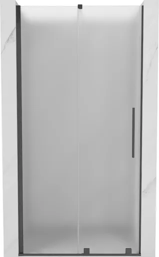 MEXEN/S - Velár posuvné sprchové dvere 110, dekor, grafit kartáčovaná 871-110-000-31-66