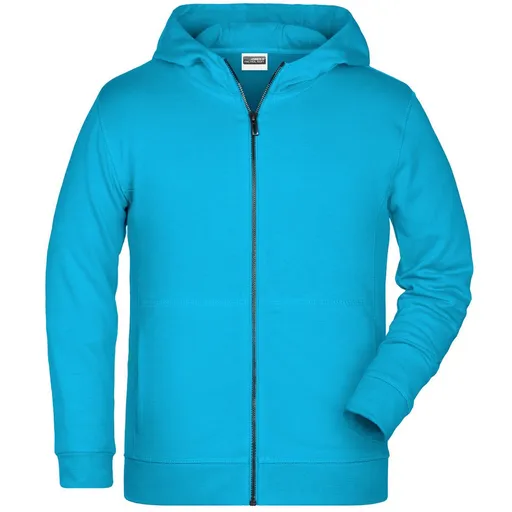 James & Nicholson (Daiber) Detská mikina na zips z biobavlny 8026k - Tyrkysová | 2XL