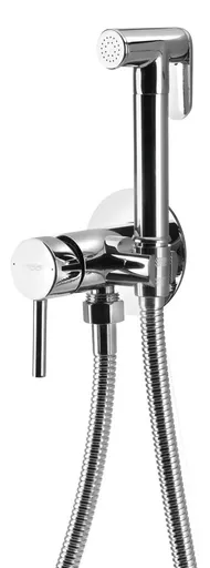 AQUALINE - Podomietková bidetová batéria so Stop sprškou, hadica 1,2m, guľatá, chróm SK302