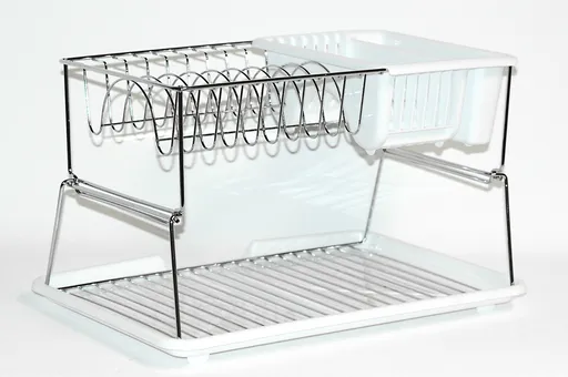 MAKRO - Odkvapkávač na riad 2 poschodia, umelá hmota chróm