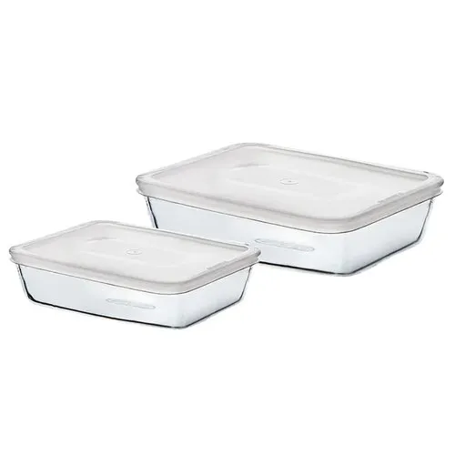 Pyrex Súprava sklenených dóz 2 ks, 1,5 l + 2,6 l