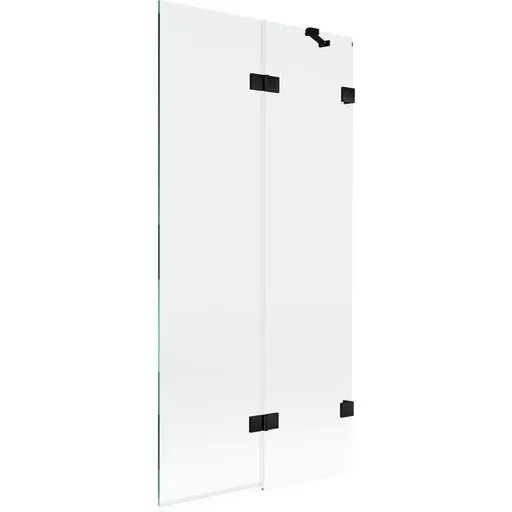 MEXEN/S - Lunar vaňová zástena 2-krídlová pravá 90 x 150, transparent, čierna 897-090-100-70-00-P