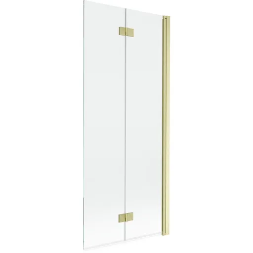 MEXEN - MIST vaňová zástena 80x150 cm 6mm 2-s, zlatá kartáčovaná, číra, pravá 8A9-080-002-55-00-P