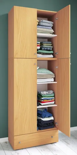 VCM Šatní skříň Lona XXL s otočnými dveřmi se zásuvkou, buk