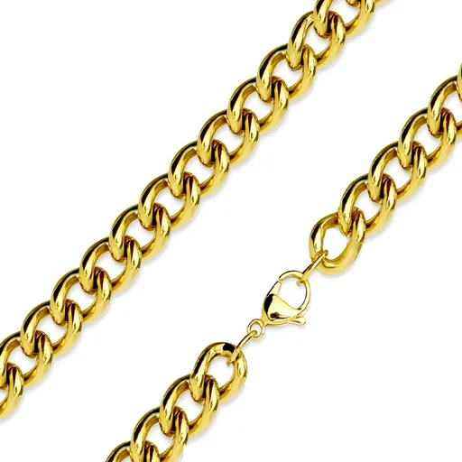 Retiazka z 316L ocele - zatočené okrúhle očká zlatej fabry, 8 mm - Dĺžka: 485 mm