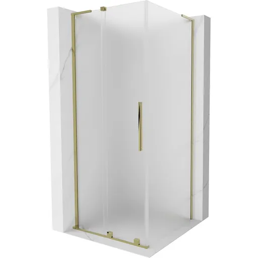MEXEN/S - Velar L sprchovací kút, posuvné dvere 120 x 120, dekor, zlato 871-120-120-33-50