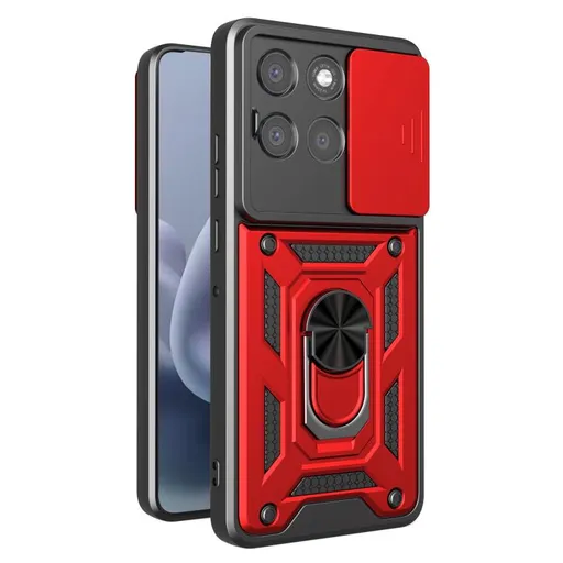 RING CAMERA Kryt s držiakom pre Motorola Moto G86 Power 5G červený