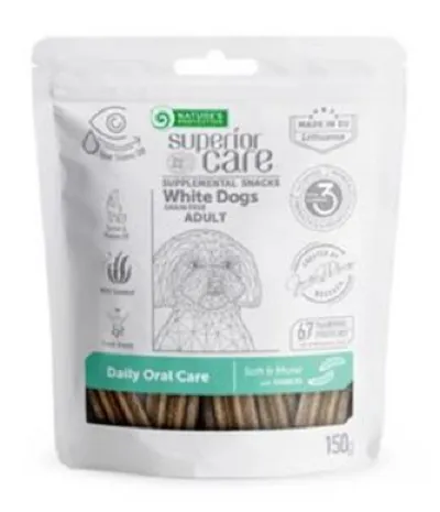 Natures Protection Superior care white dog adult oral care all breed maškrta pre psy 150g