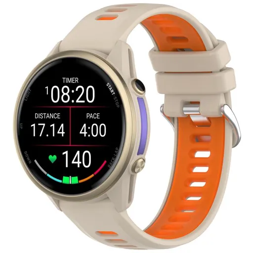 SPORTY Vymeniteľný silikónový remienok Garmin Forerunner 970 šedo-oranžový
