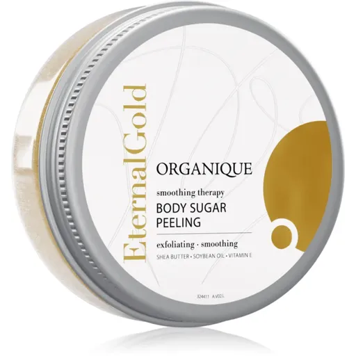 Organique Eternal Gold Smoothing Therapy zjemňujúci cukrový peeling s trblietkami 200 g