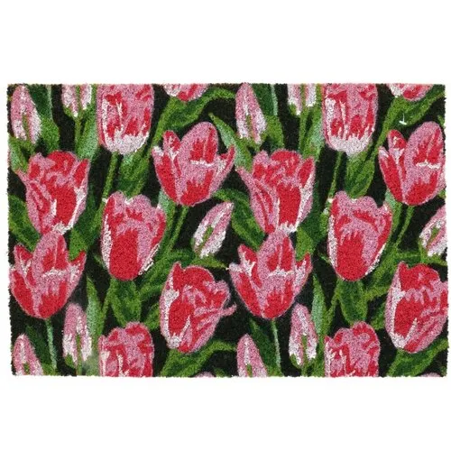 Kokosová rohožka Pink tulips, 40,5 x 61 cm