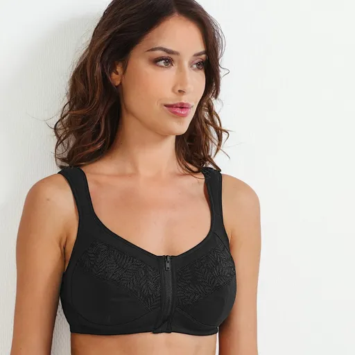 Podprsenka pre ženy po operácii prsníka, vpredu na zips, bez kostíc