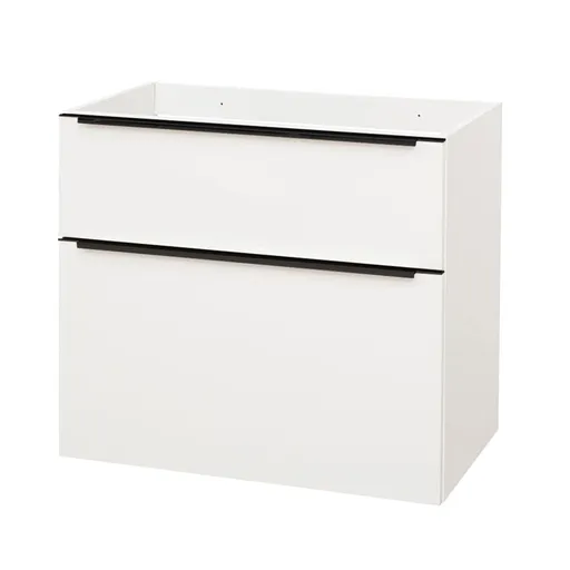 Mereo Mailo, kúpeľňová skrinka 81cm, biela, mat, čierne madlo CN541SB