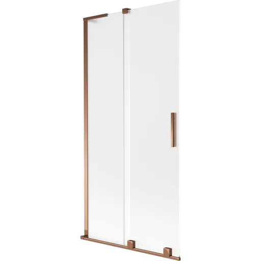 MEXEN/S - Velar L dvojkrídlová posuvná vaňová zástena 90 x 150, dekor, ružové zlato 896-090-003-31-60