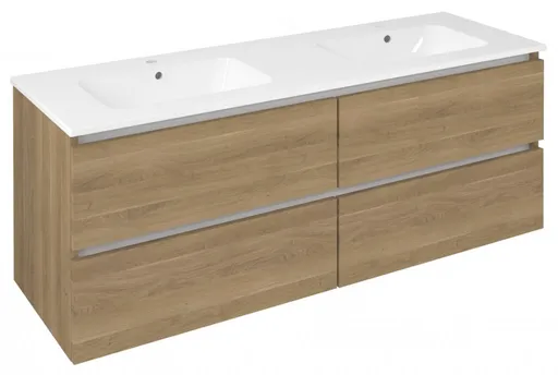 SAPHO - EZARA dvojumývadlová skrinka 140x55x46cm, dub cuneo EZ141-2525