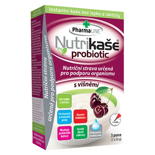 PHARMALINE Nutrikaše probiotic s višňami 3 x 60 g