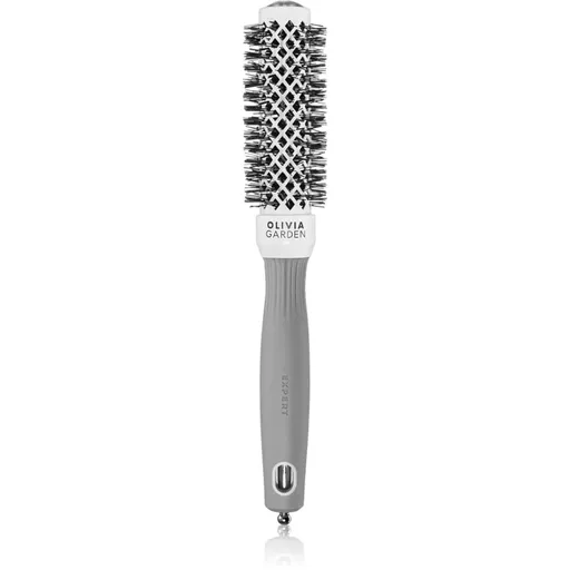 Olivia Garden Expert Shine Wavy Bristles White&Grey kefa na vlasy průměr 25 mm 1 ks