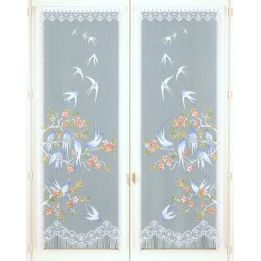 Rovná záclona s motívom lastovičiek, 1 pár