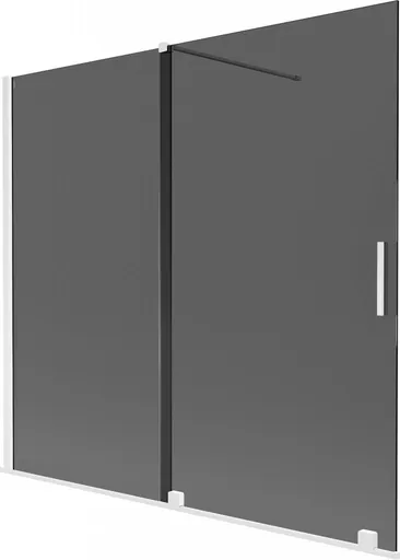 MEXEN/S - Velar dvojkrídlová posuvná vaňová zástena 170 x 150, grafit, biela 896-170-000-41-20