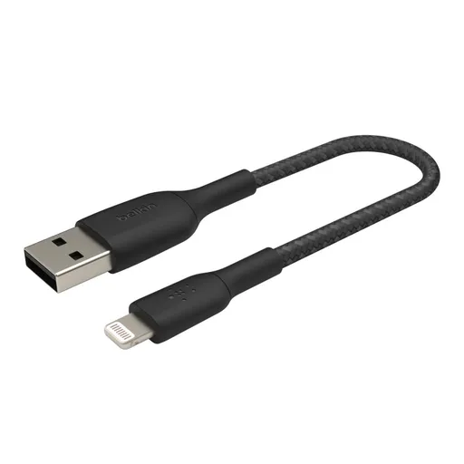 Belkin BOOST CHARGE™ Lightning/USB-A kábel, 15cm, čierny - odolný