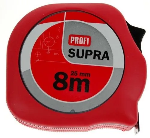 Meter zvinovací 8m/25mm červený na karte