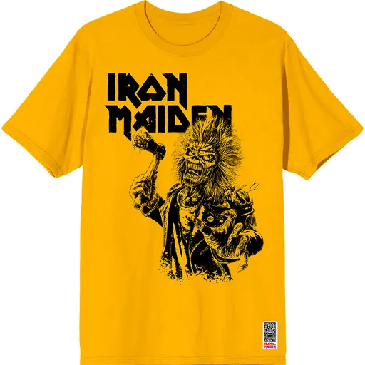 Iron Maiden tričko Est. 1975 Eddie Axe Graphic Žltá S