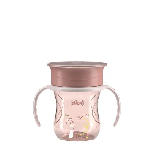 Chicco 360 Perfect X tréningový hrnček s držadlami Pink 200 ml