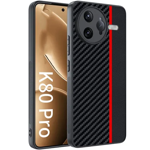 CARBON Ochranný obal pre Xiaomi Poco F7 Ultra BLACK RED