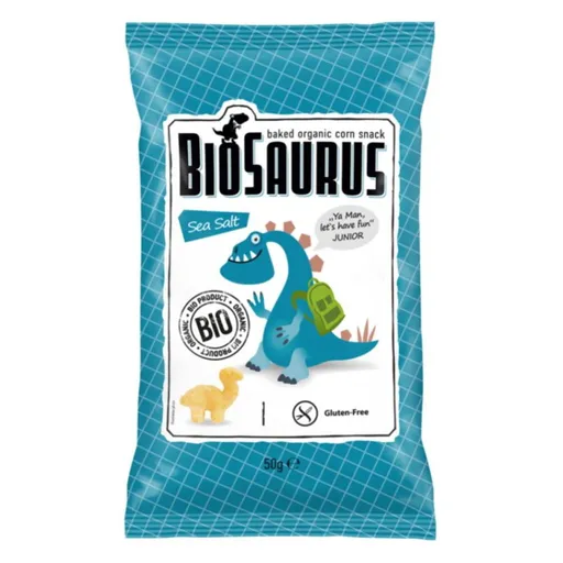 BIOSAURUS Bezlepkové kukuričné chrumky slané BIO 50 g