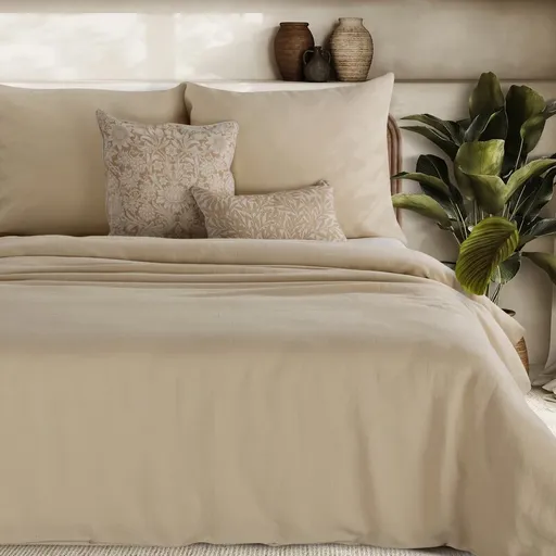 ArtFir Obliečky na dvojlôžko LINEN | béžová 220 x 200 cm