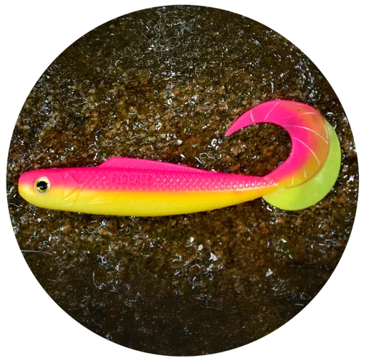 Redbass gumová nástraha twister kixter tutti frutti uv color - l 100 mm