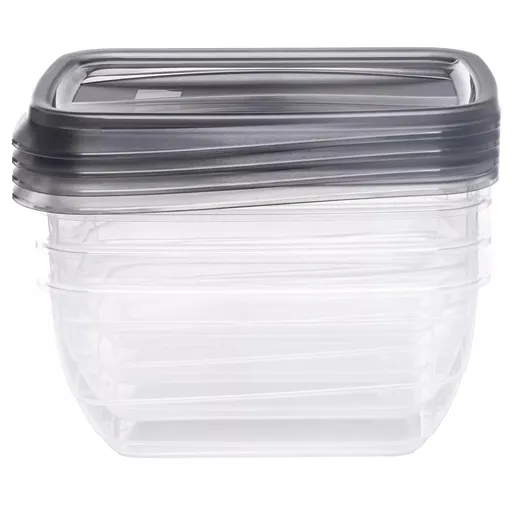 CURVER Sada dóz na potraviny VEDO 4x0,75L | transparentná / sivá