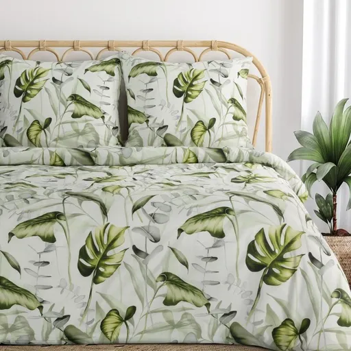 ArtFir Obliečky na jednolôžko ELLEN | zelená/biela 140 x 200 cm