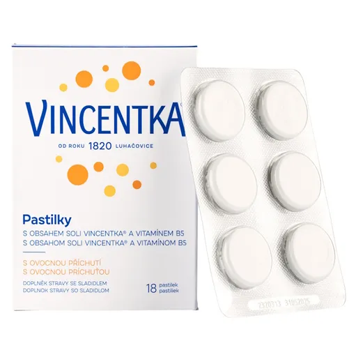 VINCENTKA Pastilky ovocné 18 pastiliek