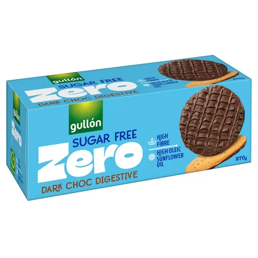 GULLÓN Digestive dark choc celozrnné sušienky polomáčané v tmavej čokoláde 270 g