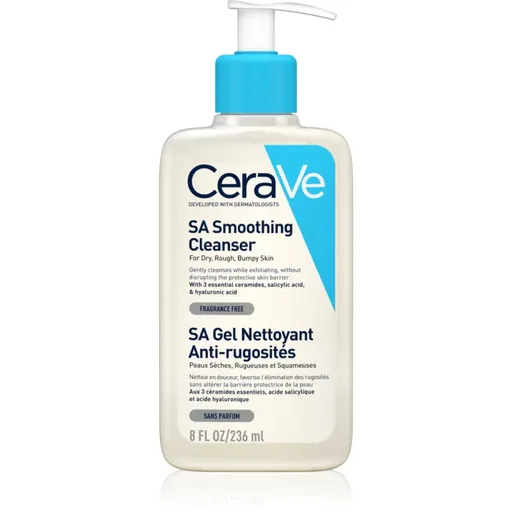CeraVe Cleansers SA Smoothing Cleanser čistiaci a zjemňujúci gél pre normálnu a suchú pokožku 236 ml