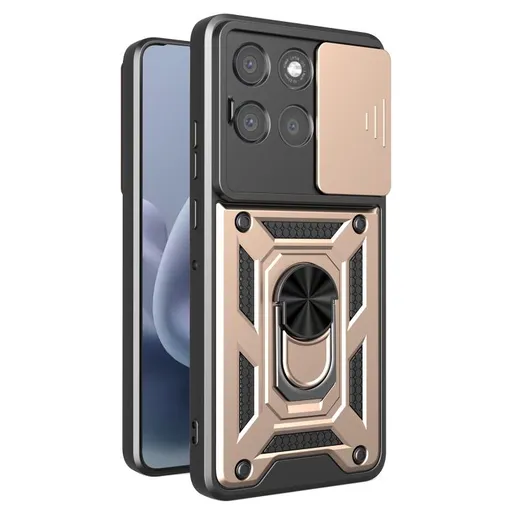 RING CAMERA Kryt s držiakom pre Motorola Moto G86 Power 5G zlatý