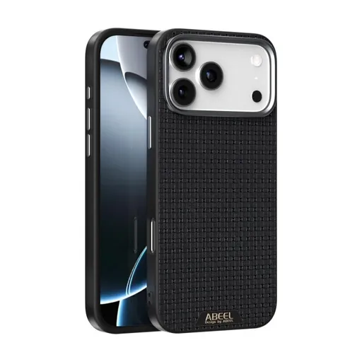 ABEEL RUYI Kožený kryt s MagSafe pre Apple iPhone 17 Pro Max čierny