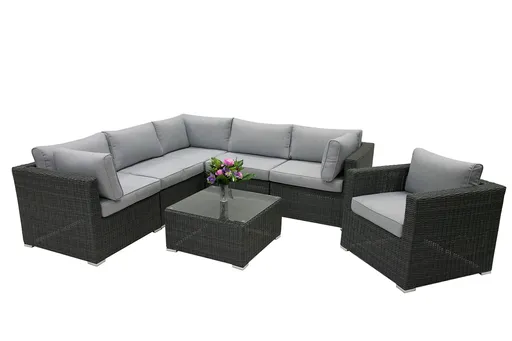 DEOKORK Ratanová variabilná zostava SEVILLA pre 6 osôb  (antracit)