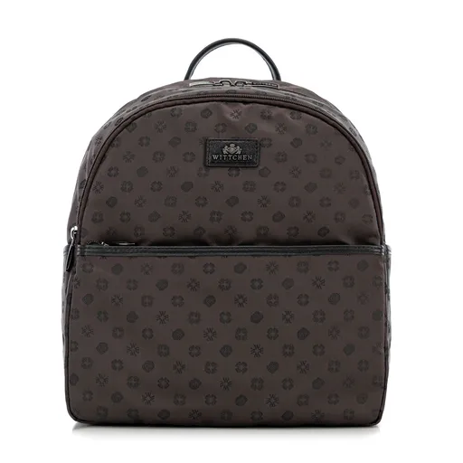 Elegantný polkruhový batoh s hnedým monogramom, ideálny na každodenné použitie, 98-4E-901-4.