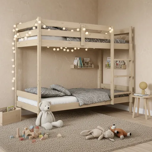 Elvisia Drevená poschodová posteľ AVA s roštom | borovica 90 x 200 cm