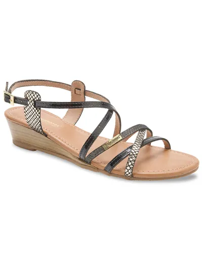 Kožené sandále Haro Les Tropéziennes pár M Belarbi® na klinovom podpätku