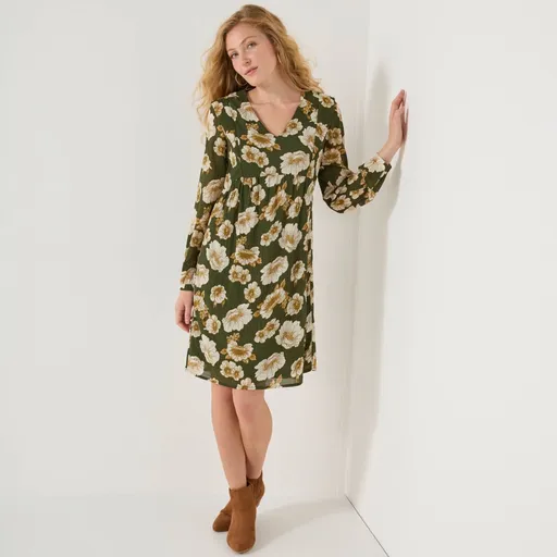 Krátke šaty s potlačou kvetín a textúrovaným efektom