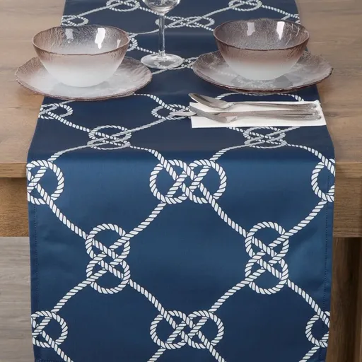 ArtFir Záhradný behúň GARDEN 15B | tmavomodrá/biela 40 x 140 cm